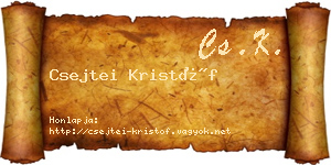 Csejtei Kristóf névjegykártya