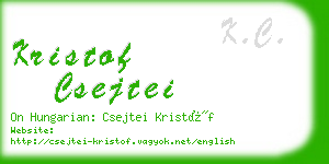kristof csejtei business card